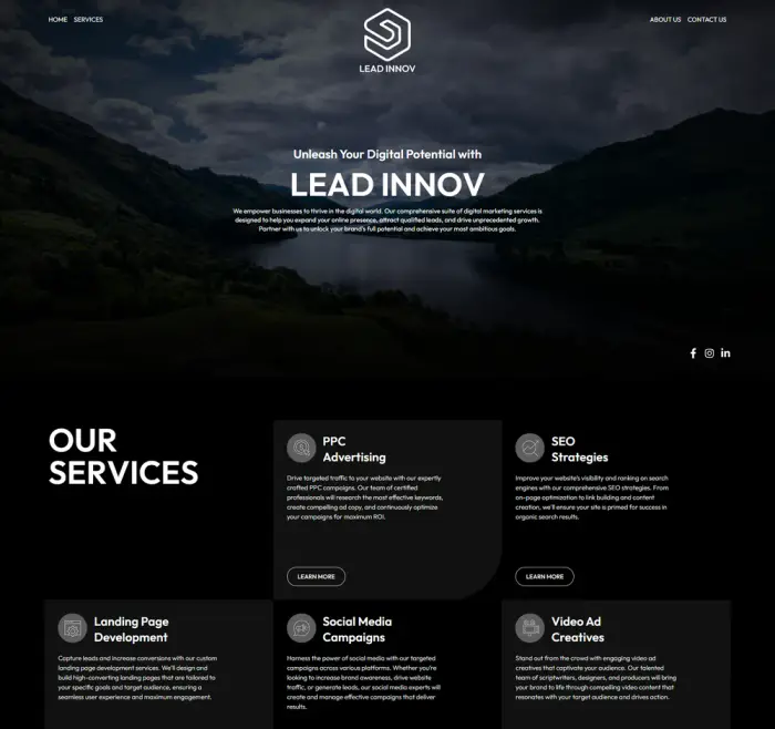 Lead Innov website design preview