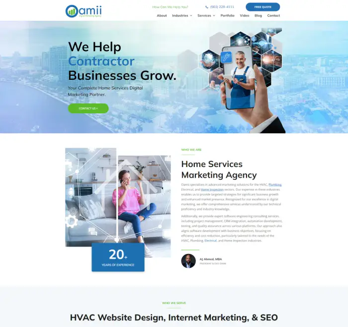 Oamii website design preview